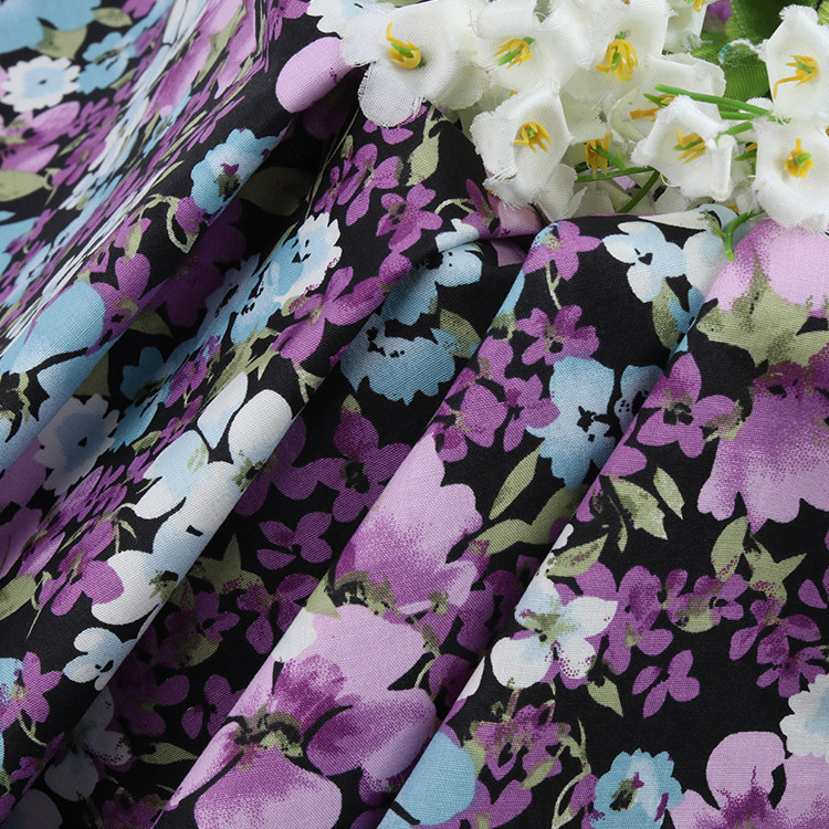 Fabricante de ventas multicolor floral 100% algodón impresión de tela de mujer
