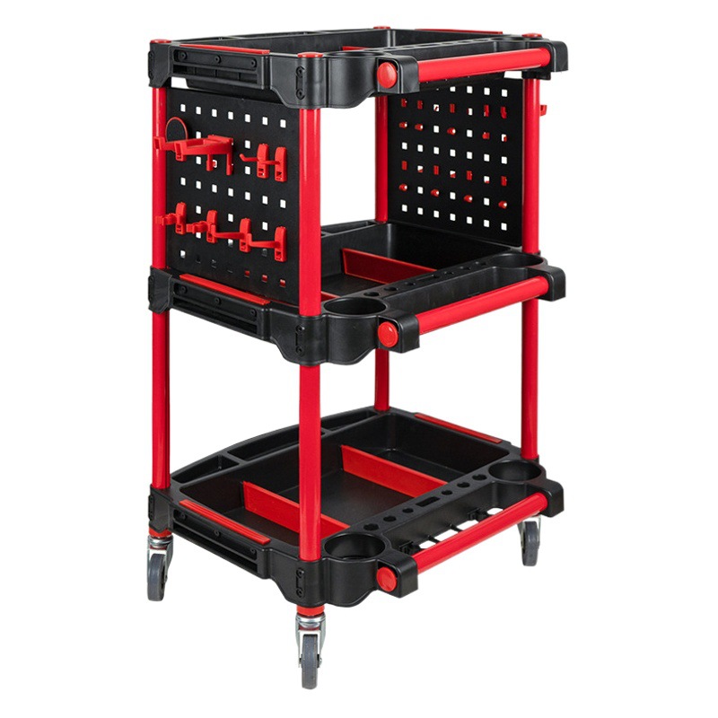 Coche belleza pequeño carro taller de reparación de almacenamiento comercial traje engrosado de tres capas multifuncional herramienta de lavado fino Coche