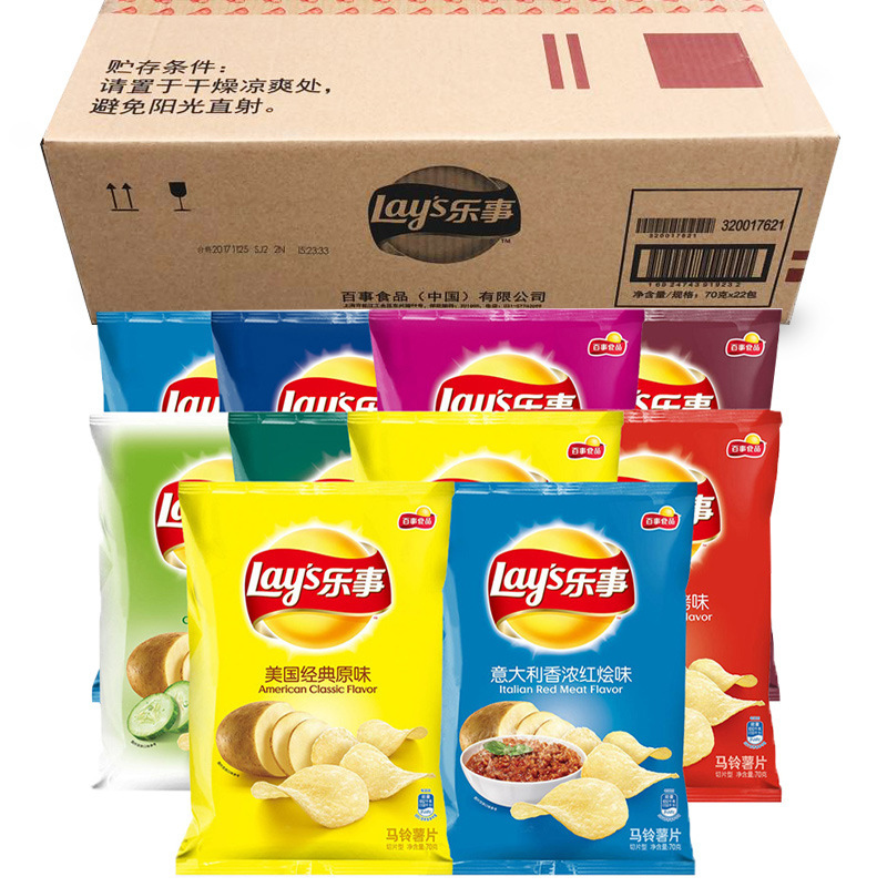 乐.事薯片70gx22袋 整箱批发休闲食品马铃薯土豆片 …