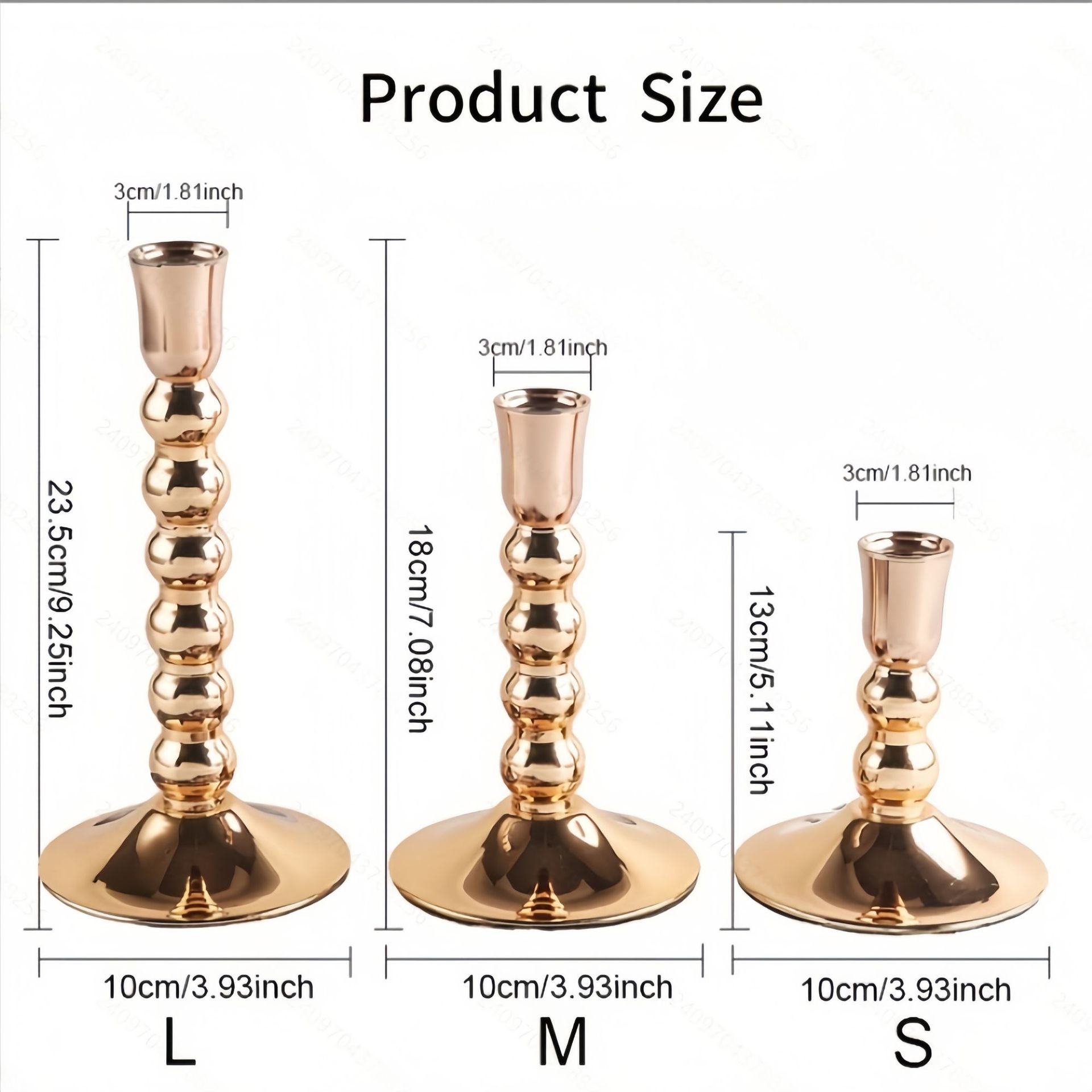 Nuevo candelabro de cuentas redondas chapadas en oro francés transfronterizo, decoración de metal de hierro forjado de lujo ligero, candelabro europeo de boda