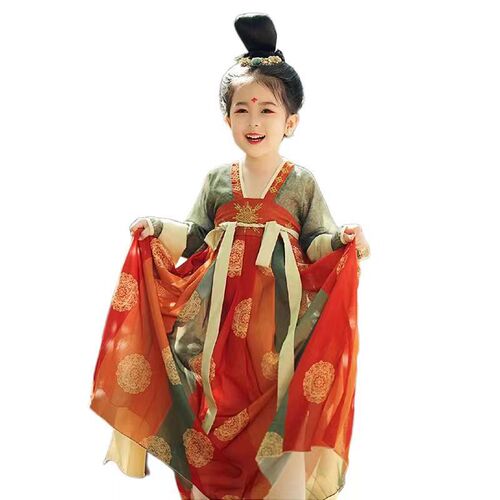 Little Girl's Hanfu Spring and Autumn Style  New Ancient Costume Chinese Style Baby Princess Super Fairy Summer Style Dunhuang Ancient Style Tang Suit