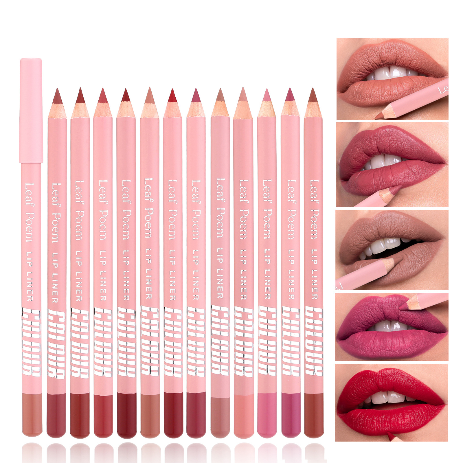 Cross-border color color sin taza de brillo labial + lápiz de línea de labios conjunto de combinación impermeable matte set de brillo labial
