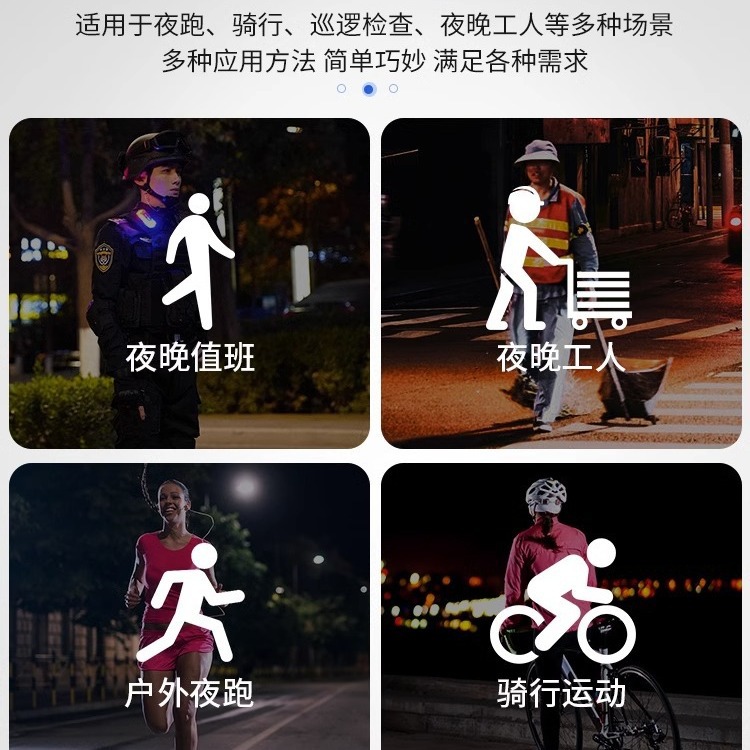 Linterna LED para hombro triangular recargable, luz intermitente roja y azul para seguridad nocturna, patrulla, running, trabajo de limpieza – Mayorista de Yiwu