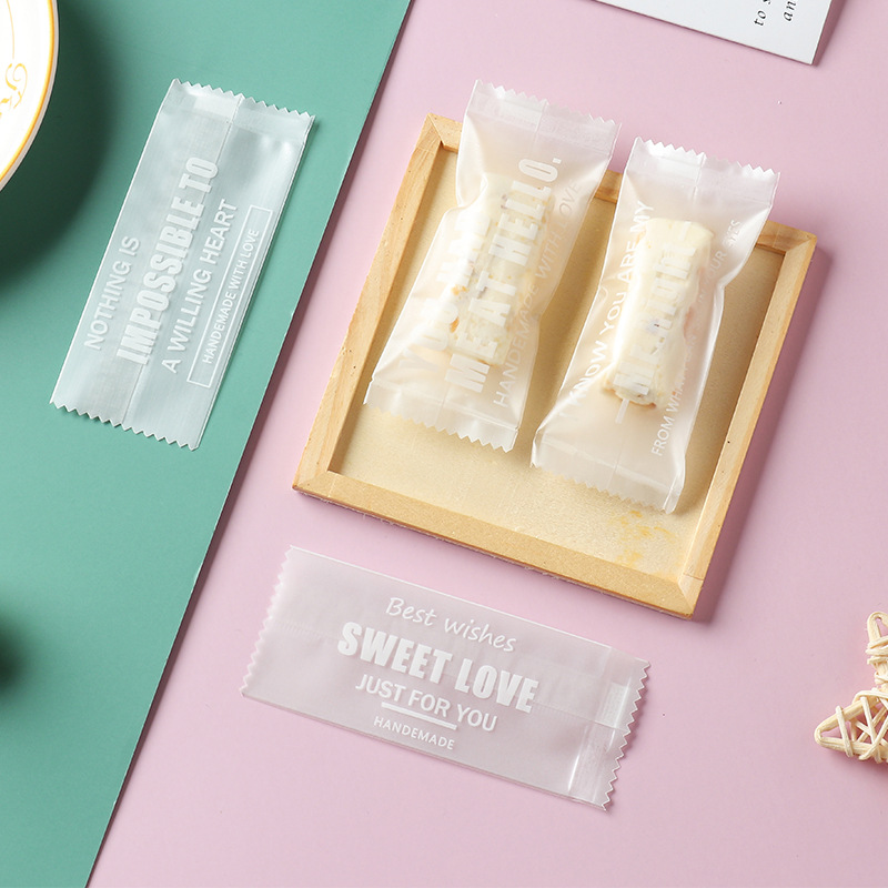 Oro inglés turrón transparente máquina sello bolsa Internet celebridad luz lujo toffee bolsa de embalaje Navidad café bolsa de caramelo