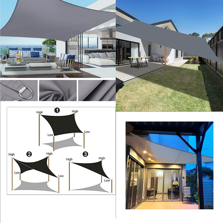 Sunshade Sails in Stock, Cross-Border Amazon Hot-Selling Garden and Pool Sunshade Tents, Sun Protection Supply Source Manufacturer