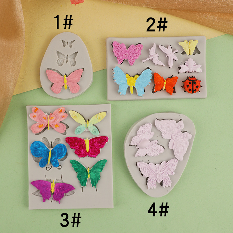 Transfronteriza Amazon múltiples mariposa fondant molde de silicona DIY hornear pastel de chocolate decorativo molde de silicona