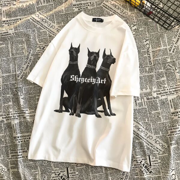 Retro summer brand trend cotton short sleeve T-shirt