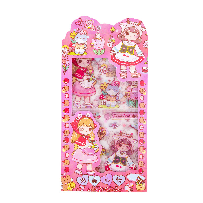 漫画ハニーソースガールステッカーかわいいガーリーハート防水ペットキャラクター装飾ステッカー DIY ハンドブック素材ステッカー|undefined
