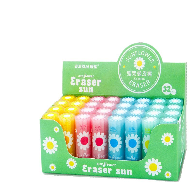 El borrador de sándwich de margarita se puede cortar en el borrador, los estudiantes lo usan para limpiarlo, niña creativa linda y menos caspa