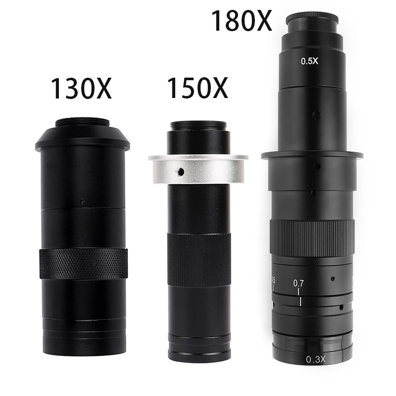 180X变焦长镜头单目显微镜CCD电子显微镜配件物镜目镜调焦放大镜