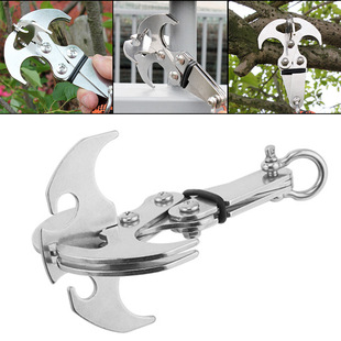 Stainless Steel Outdoor Climbing Hook Gravity Hook Stainless Steel Survival Folding Escapement Hook Rock Climbing Heavy Claw Flying Tiger Hook