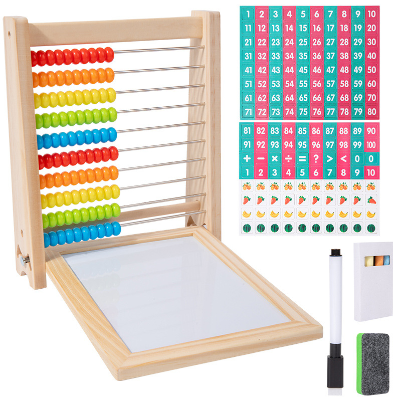 Tablero de dibujo para niños, ábaco, soporte de disco de aritmética mental, contador de escuela primaria, pizarra pequeña, material didáctico de matemáticas de suma y resta de jardín de infantes