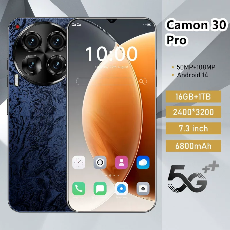 Смартфон Camon30, HD ультра‑большой экран, 16+1Т память, большой объём памяти, заводская цена