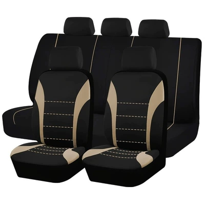 Cross-Border Exclusive Supply, Waistline Design – Universal seat cover - beige-9-piece-set-for-five-seats-general