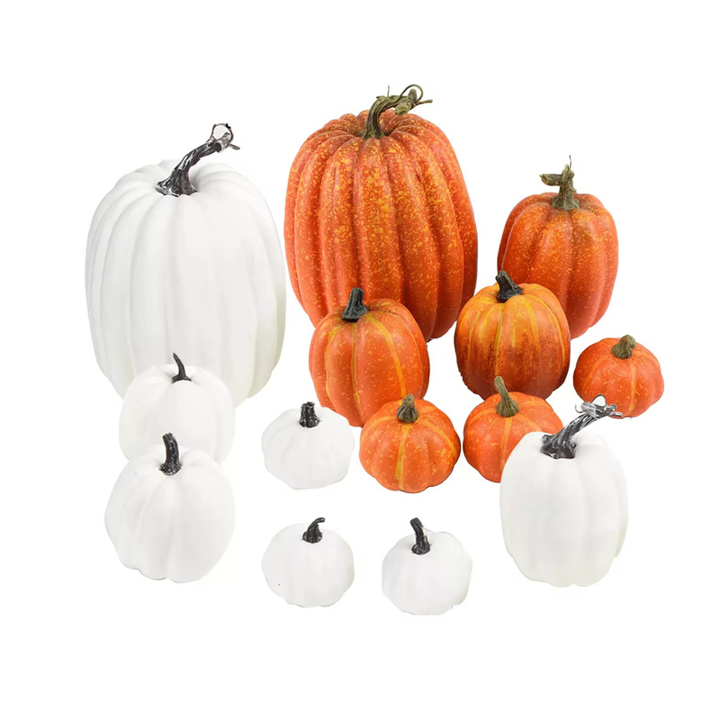 7 pcs simulation pumpkin autumn decoration color different size artificial pumpkin multi color foam pumpkin suitable