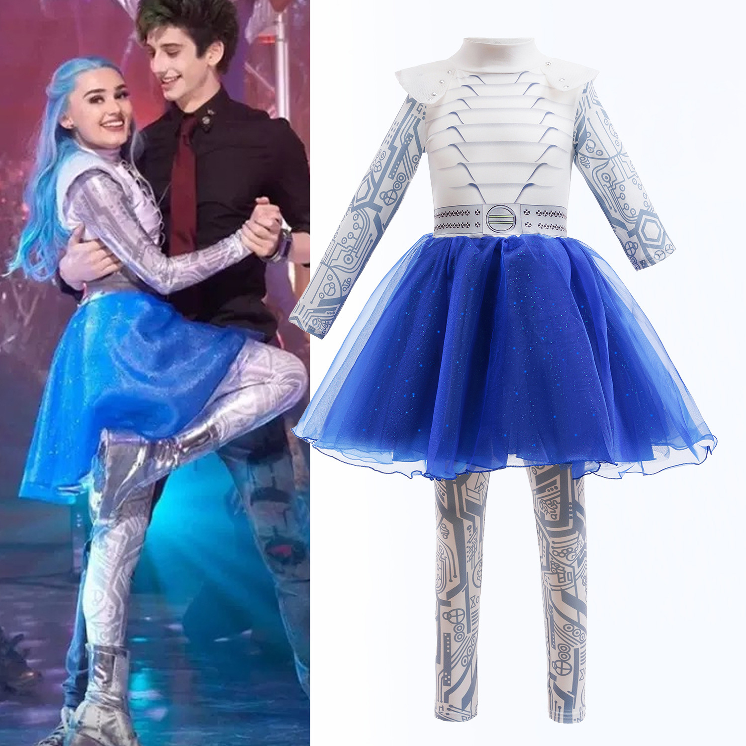 Cross-Border Export Zombie College Girls' Team Uniform Dress Tights Two-Piece Mesh Princess Dress Performance Bb14