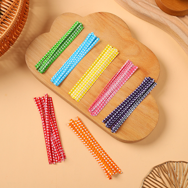 DIY starry lollipop pet plaid tie wire biscuit bread toast candy sealing color tie wire wire tie rope DIY starry lollipop pet plaid tie wire biscuit bread toast candy sealing color tie wire wire tie rope