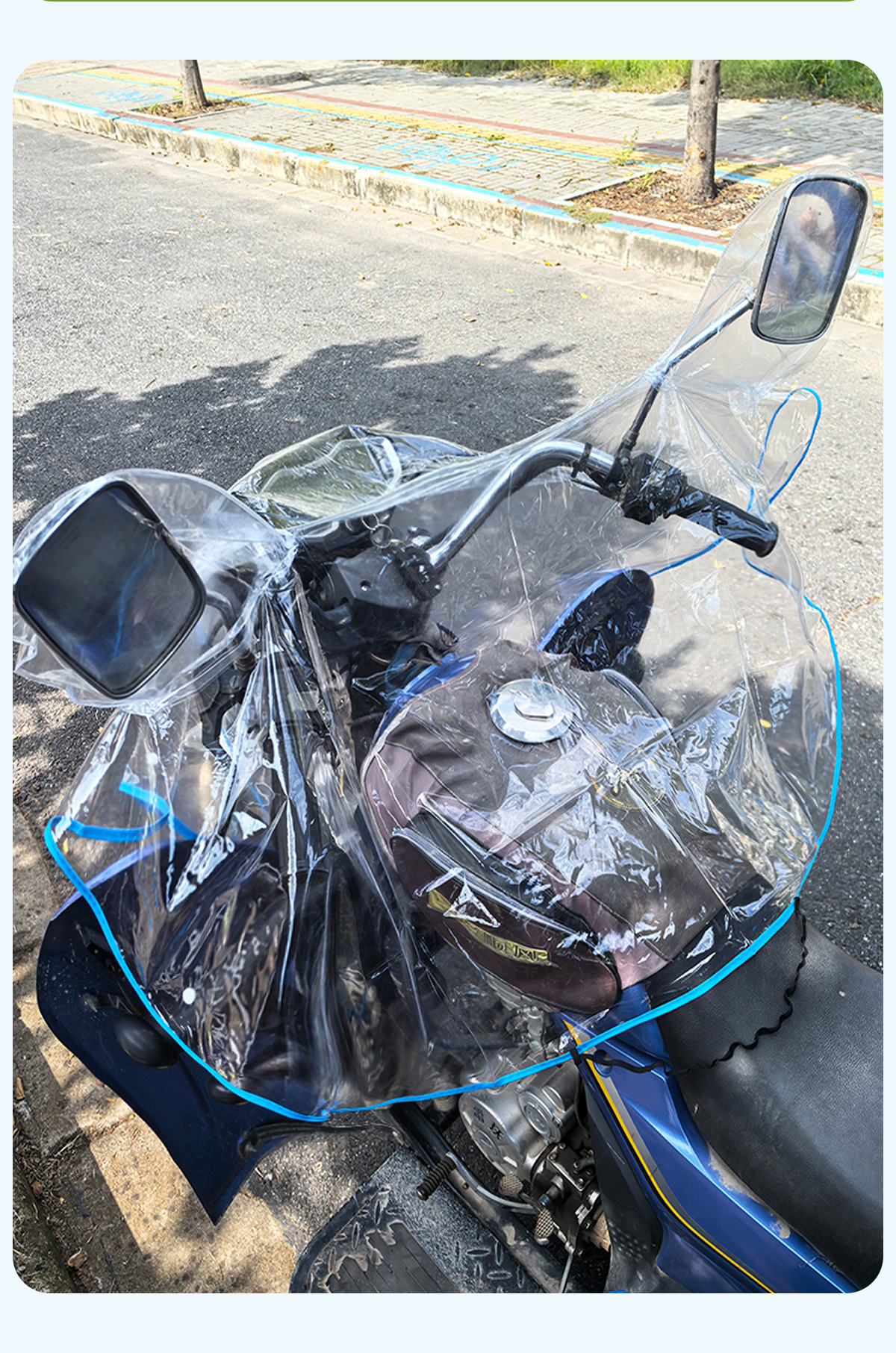 Transparent Pvc Rain and Windproof Cover for the Front of Electric Motorcycles and Three-Wheeled Electric Vehicles, Widened and Thickened for Waterproofing