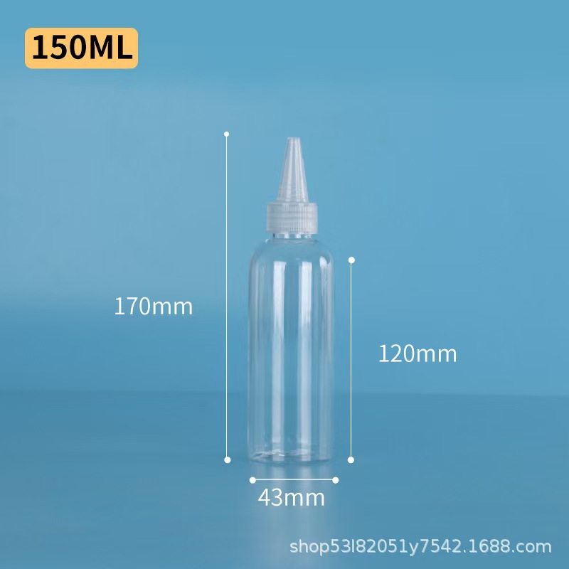 Botellas de boca puntiaguda exprimidas transparentes al por mayor al contado de 30 ML 50 ml en botellas de plástico PET en botellas vacías de pigmento de pegamento