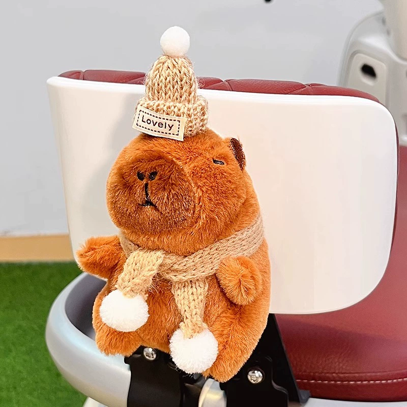 Капибара кукла для электрического автомобиля милый мультфильм аккумуляторная батарея заднее сиденье автомобиля декоративная кукла подвеска