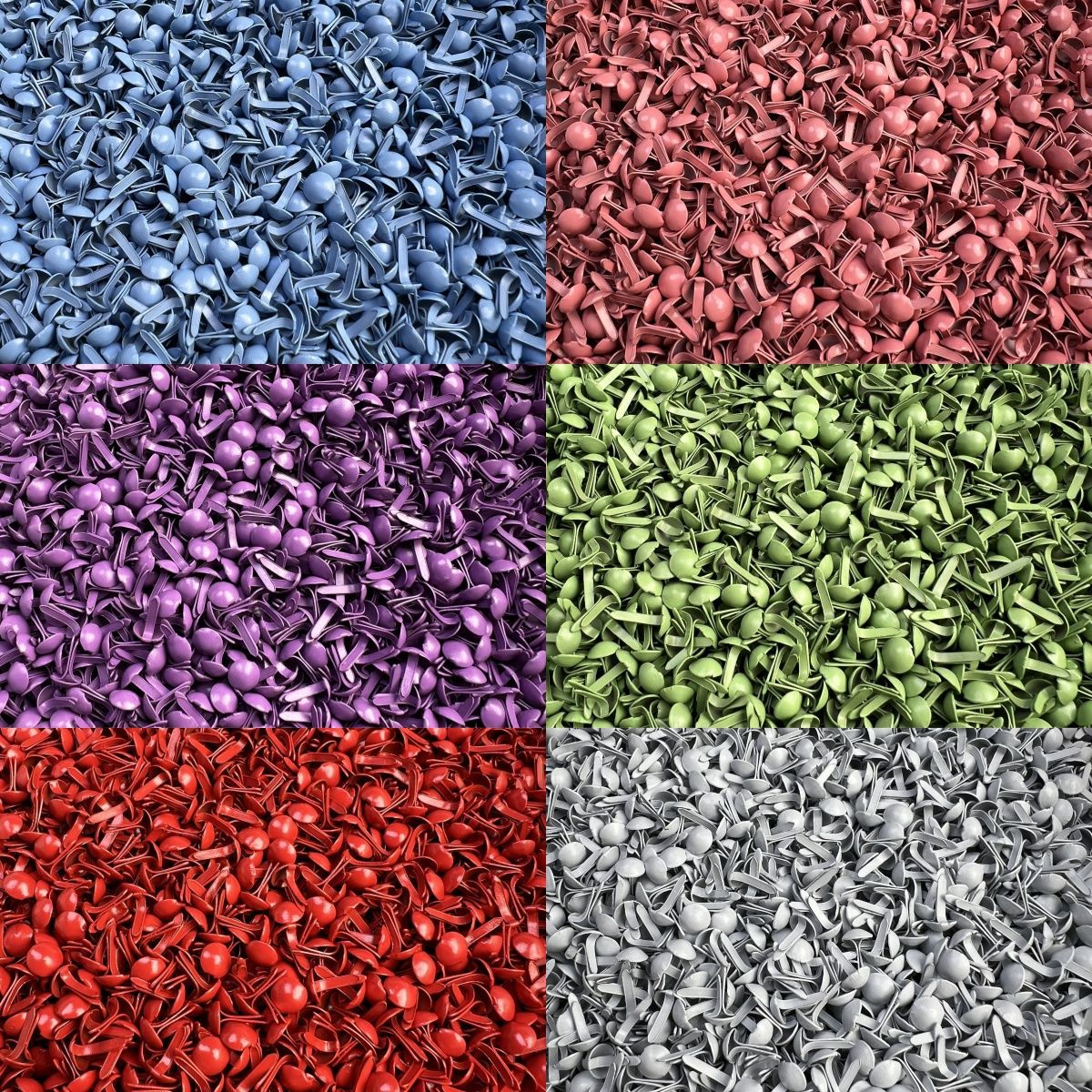 Color 4.5mm redonda cabeza doble pie