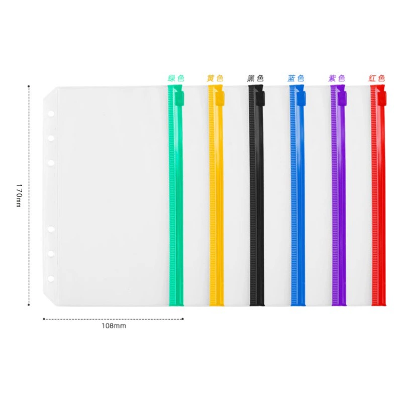 A6A5 матовая цветная сумка на молнии из ПВХ, однопортовая Двухпортовая сумка для счетов, сумка для хранения заметок, замена вкладных листьев