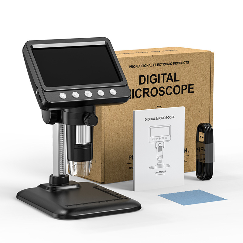 Microscopio digital Microscopio óptico 4,3 pulgadas HD pantalla grande 1000 veces 200w píxeles HD