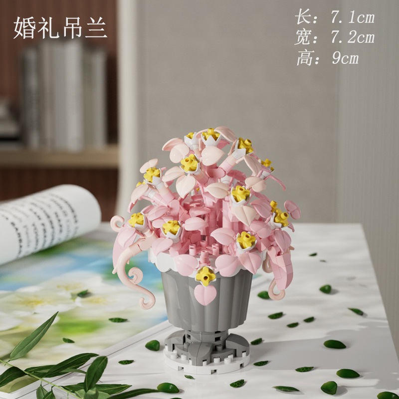 Compatible con micropartículas de Lego, flor eterna, día de San Valentín, día del maestro, bloques de construcción de rosas, juguetes de bloques de construcción de rompecabezas de flores