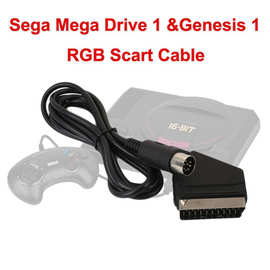 世嘉一代 游戏机SCART扫把头线 SEGA大头8P接欧规  RGB音频视频线