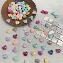 亚克力电镀兔耳朵爱心直孔串珠diy手工散珠手机链饰品材料配件