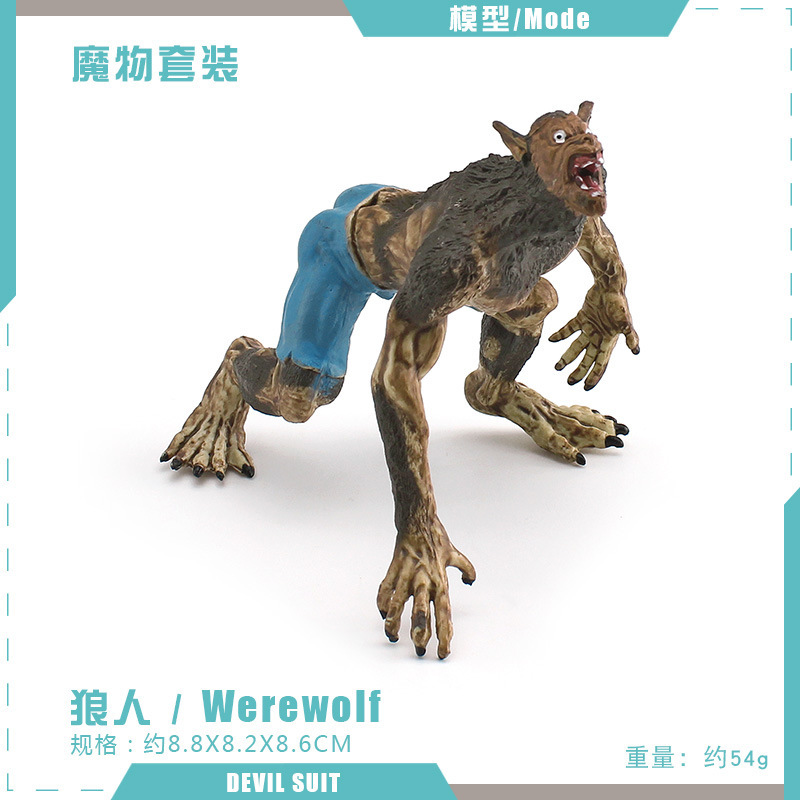 Simulación transfronteriza mitología occidental modelo de bestia marino hombre de nieve de hielo espada diente tigre monstruo hombre lobo decoración juguetes