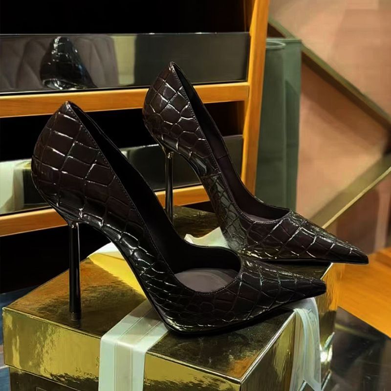 Elegant and Stylish Spring and Autumn 2026 New Sexy Pointed-Toe High-Heeled Shoes for Women, Versatile Professional Stiletto Black Work Shoes