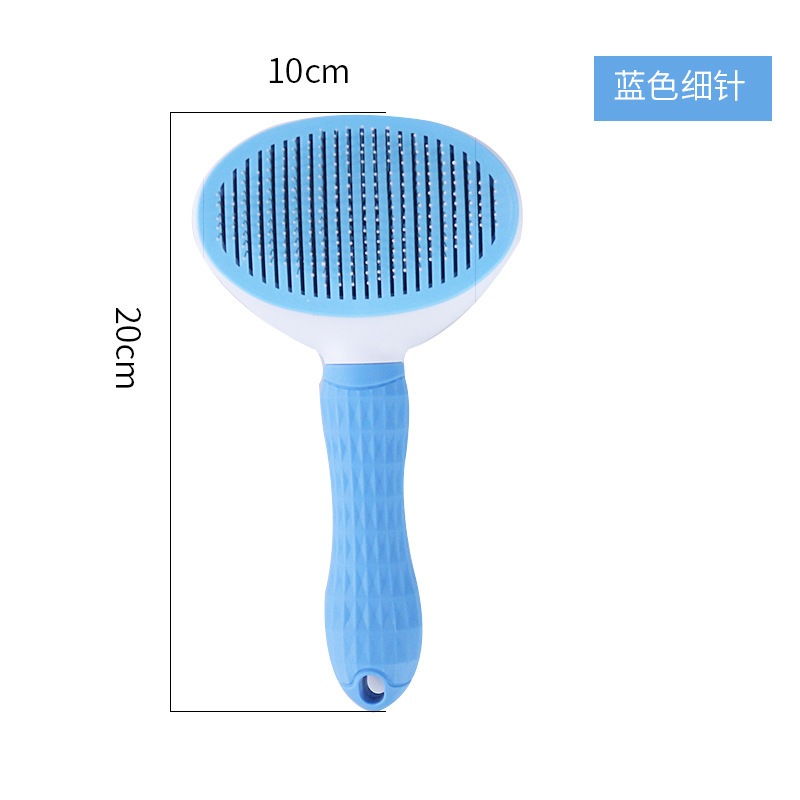 Suministros para mascotas Amazon popular eliminación automática peine metal gato nudo peine mascota depilación peine gato