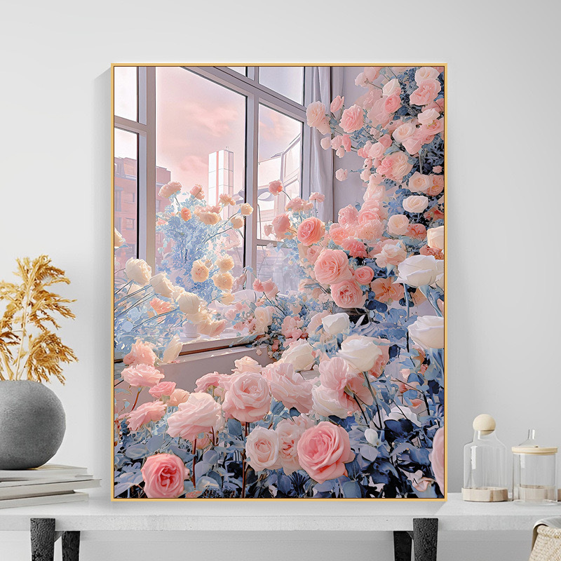 Fábrica directa de un agente DiDi pintura al óleo digital camélia flor de acrílico curar simple pintura al óleo decorativa