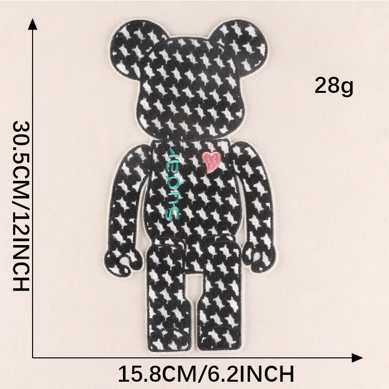 embroidery cartoon animal bear towel embroidery badge clothing accessories hand-sewn DIY embroidery cloth sticker
