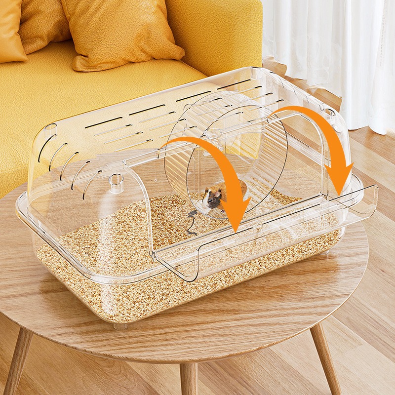 Jaula Transparente de Acrílico para Hámster de Plástico PET Acrílico Impermeable Desmontable para Hámsteres