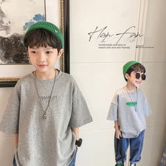 Cotton unisex children's loose short-sleeve T-shirts summer new children's baby half-sleeve top base shirt
