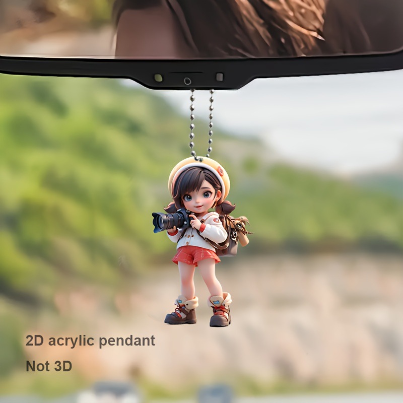 2D plano transfronterizo explosión acrílico cámara chica llavero pequeño colgante joyas adornos adornos lindos image 2