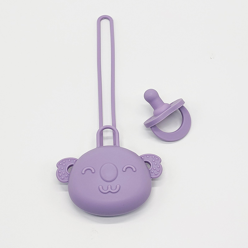 Chupete bolsa de almacenamiento bebé chupete de silicona de calidad alimentaria bebé dibujos animados mordedura música chupete bolsa