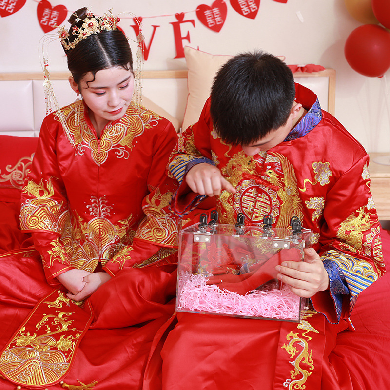 Suministros de boda al por mayor zapatos Xizangos con cerradura caja de zapatos de boda transparente pick-up y accesorios de juego de recogida del novio