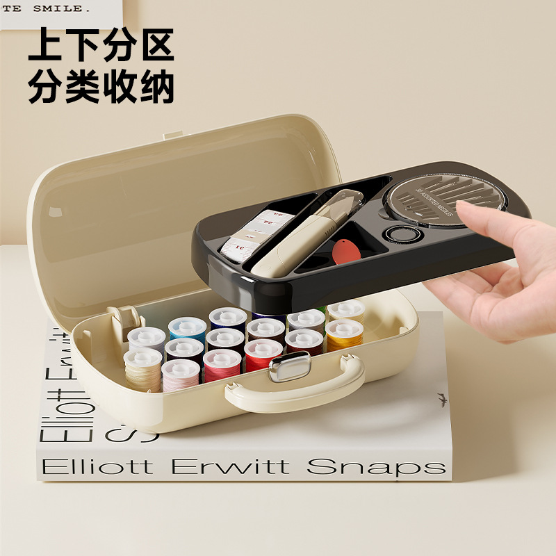 クリエイティブな裁縫箱、ポータブル学生寮用手芸裁縫収納ボックス、多機能家庭用21点裁縫セット