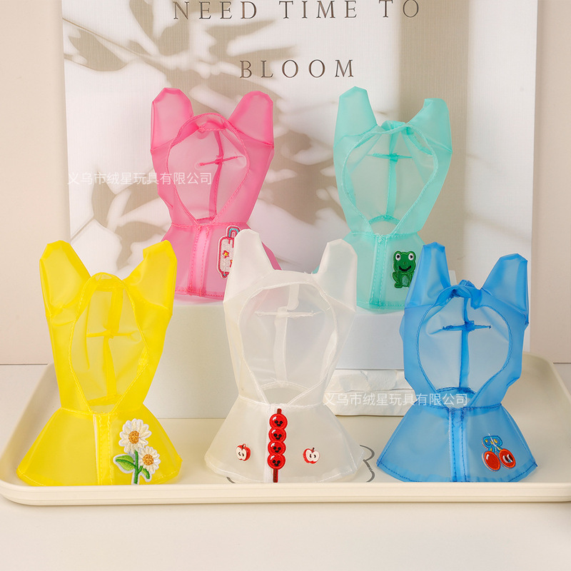 Summer Hot-Selling 10cm Doll Clothes, Cute Transparent Hooded Raincoat, Waterproof Clothing for Dolls, Doll Outfit Set Summer Hot-Selling 10cm Doll Clothes, Cute Transparent Hooded Raincoat, Waterproof Clothing for Dolls, Doll Outfit Set