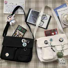 源头厂家帆布简约帆布包女学生单肩上课包包包一件代发潮流托特包