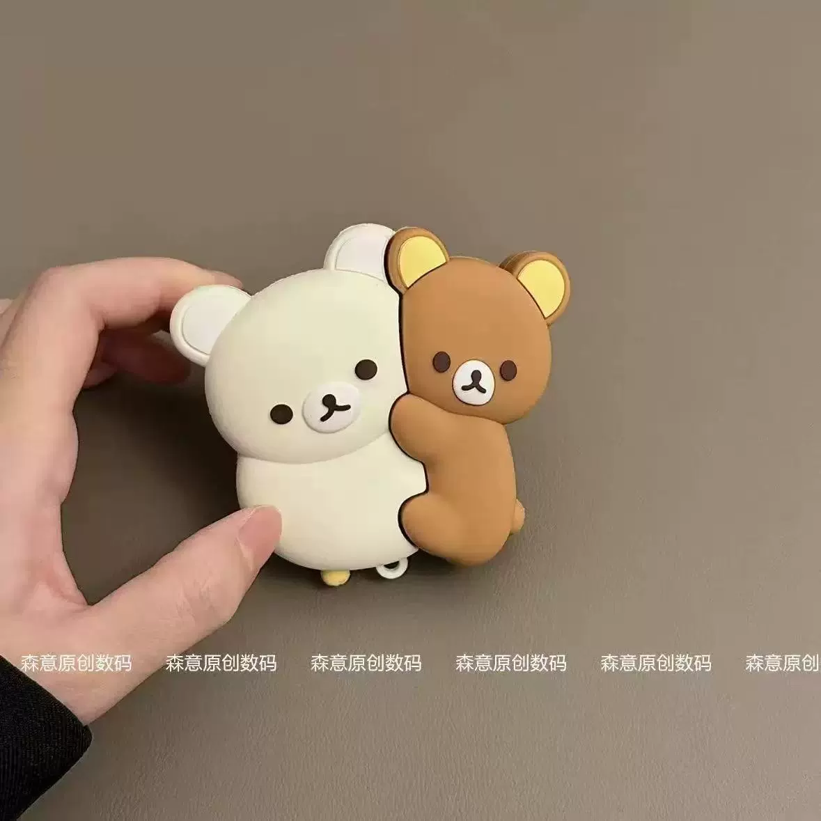 Силиконовый чехол для AirPods (KT) — совместим с AirPods 3, милый дизайн в виде банки с медом и карабин