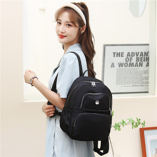 Backpack Double Shoulder Bag Women's Casual Large Capacity Simple Fashion Travel Oxford Cloth Bag Women's Dropshipping