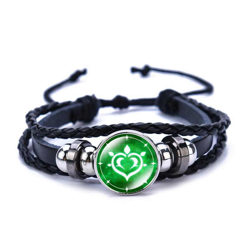 Original Dios tiempo periférico gema cuero negro luminoso anime juego ojo pulsera hombres y mujeres joyería en stock al por mayor