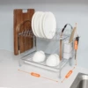 2-tier door type flat iron dish rack