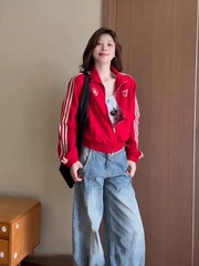 1514# 高品质  加厚  原版做工 （原版面料 ）外套女红色雪尼尔