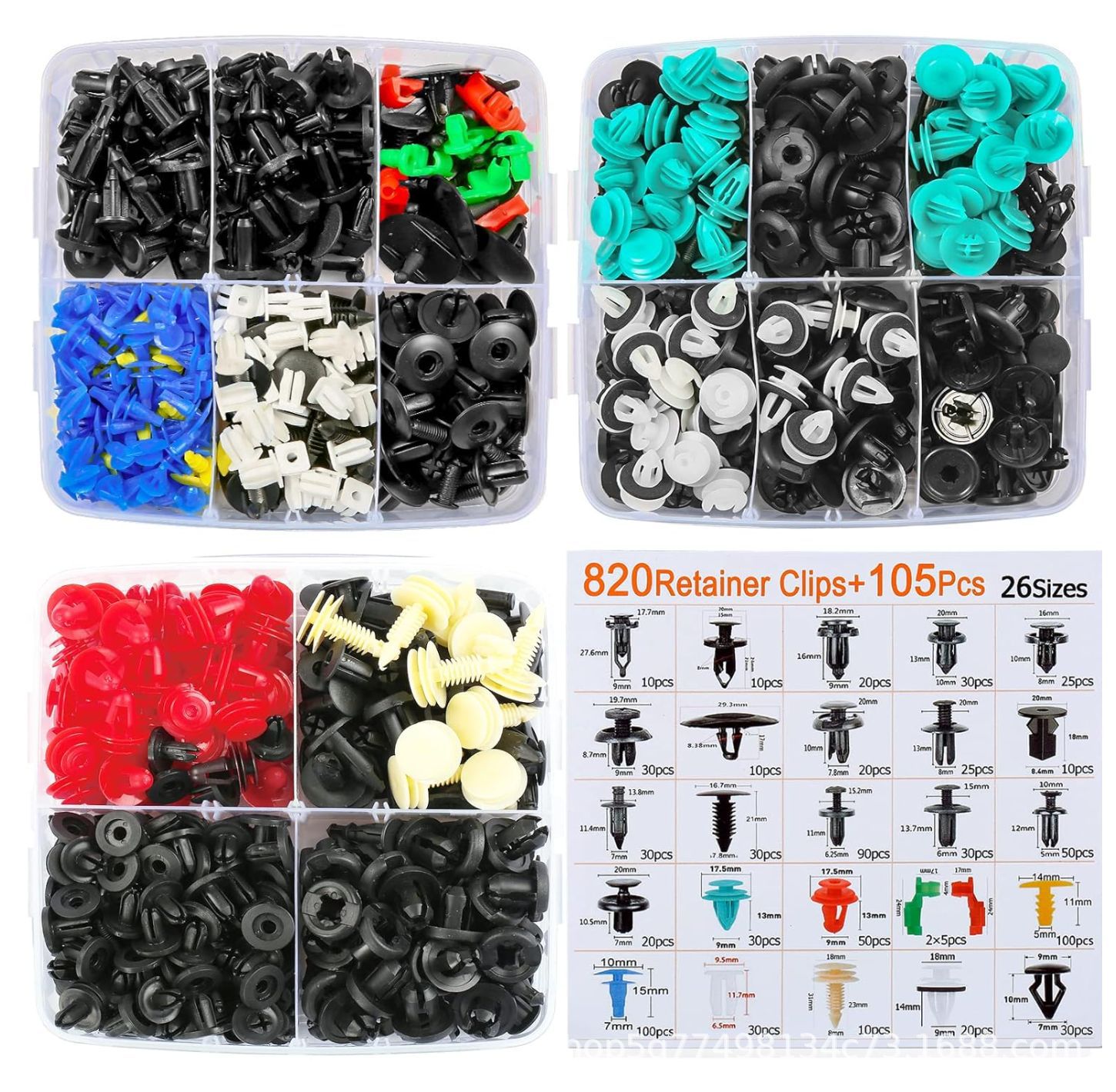 925pcs Boxed Car Body Fastener Rivet Fender Expansion Screw Accessories Car Door Car Use