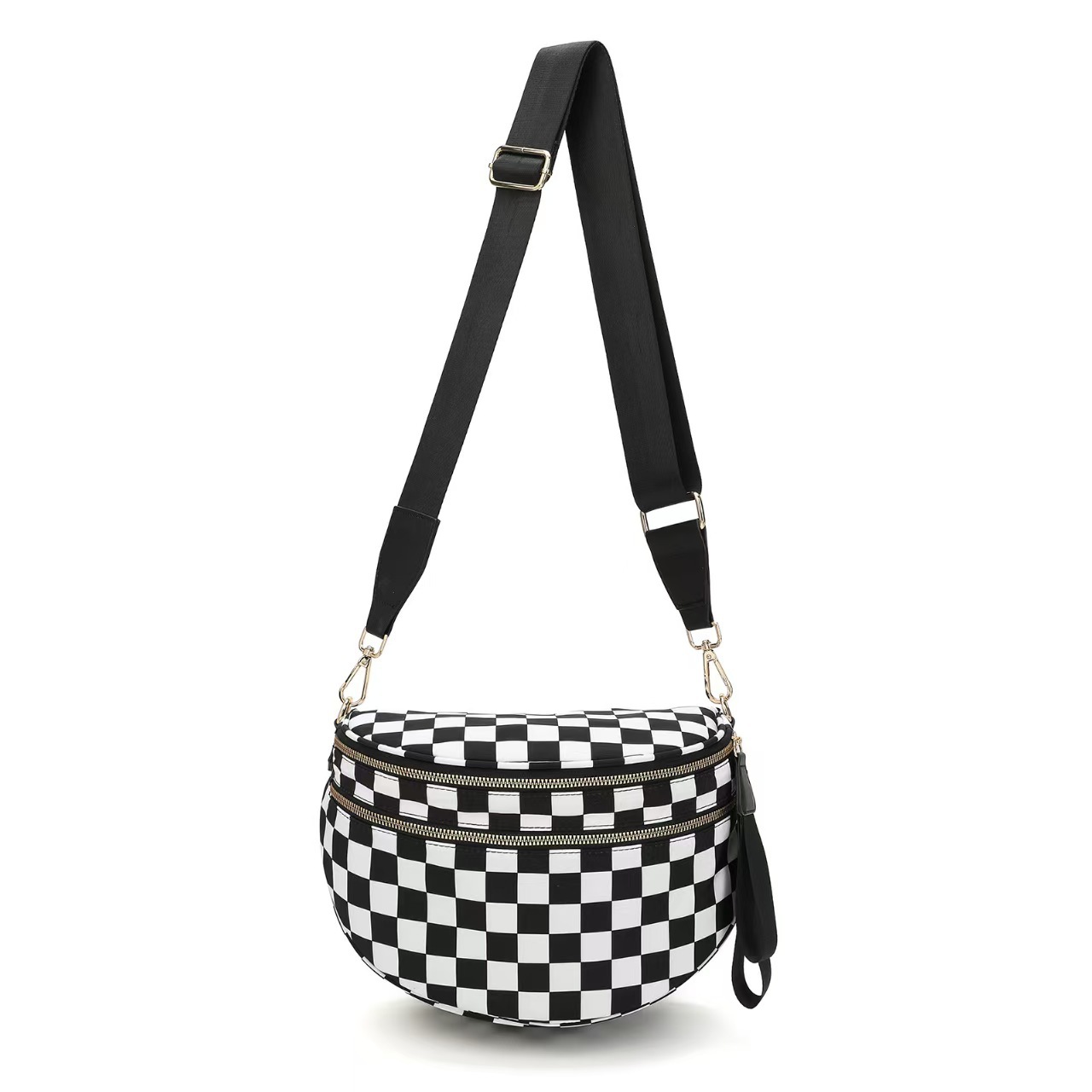 Bolso de cintura de tela Oxford con correa ancha para el hombro, nueva moda 2025, bolso de mujer moderno y elegante, bolso cruzado de un solo hombro.